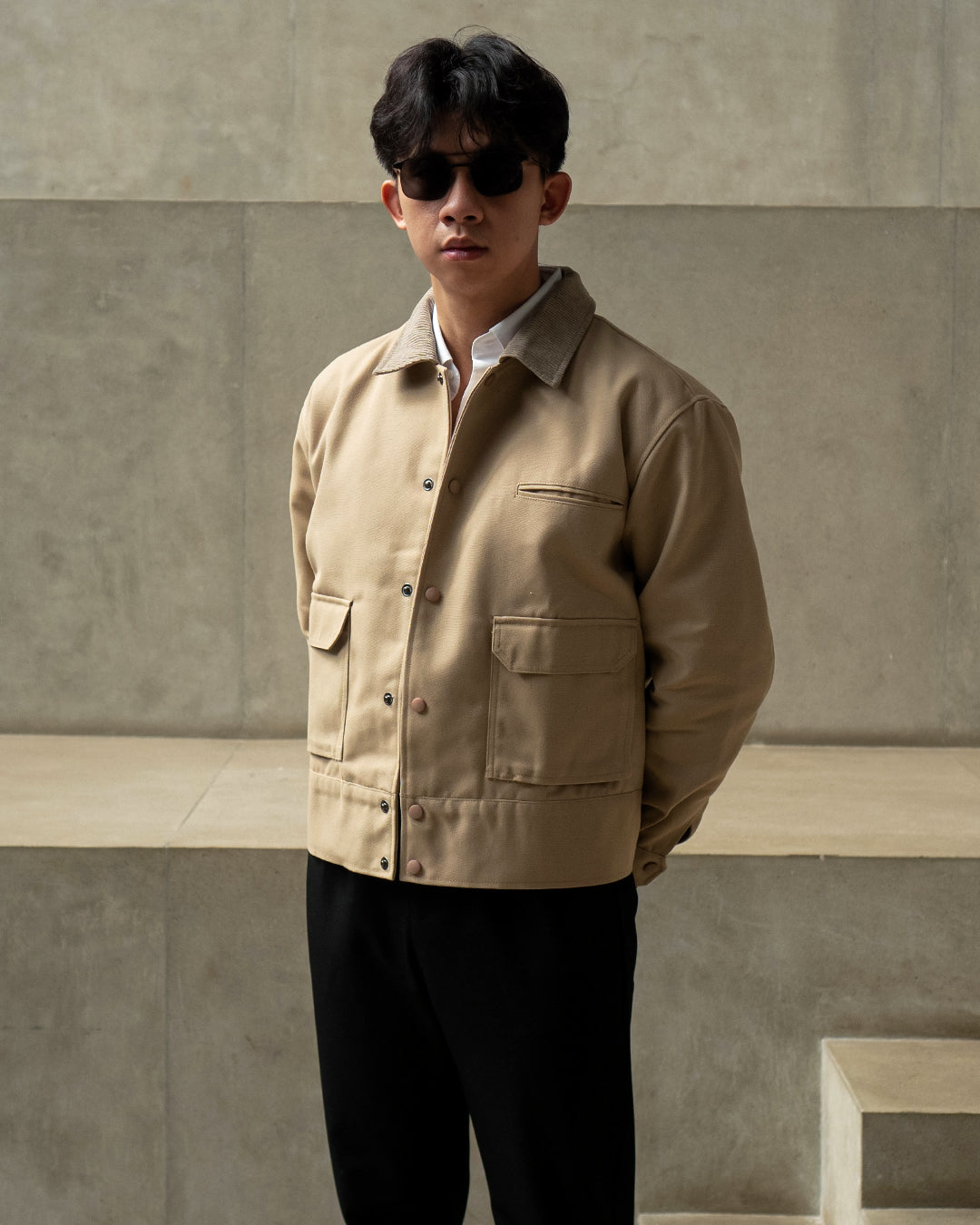 Marsotto Work Canvas Jacket - Light Gray