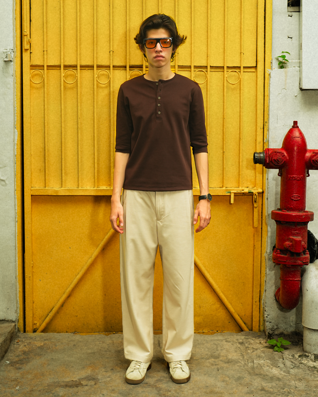 Henley Shirt BreezeWear 2.0 - 3/4 Sleeve - Brown