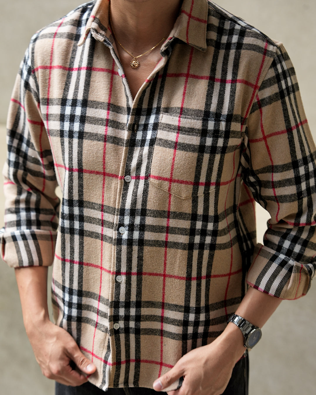Classic Flannel Shirt - Oxford Tan