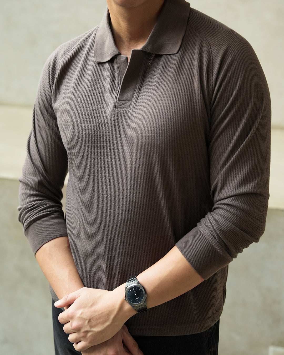 Ribs Polo Textured - Taupe