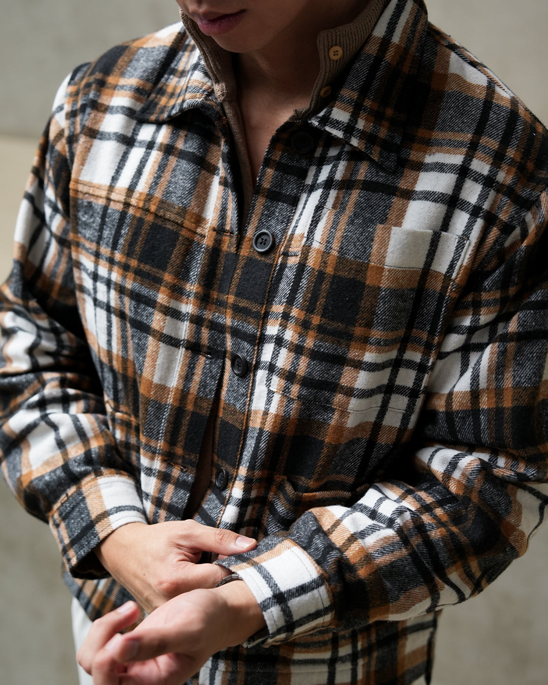Overshirt Flannel Jacket Limited - Brown Charcoal
