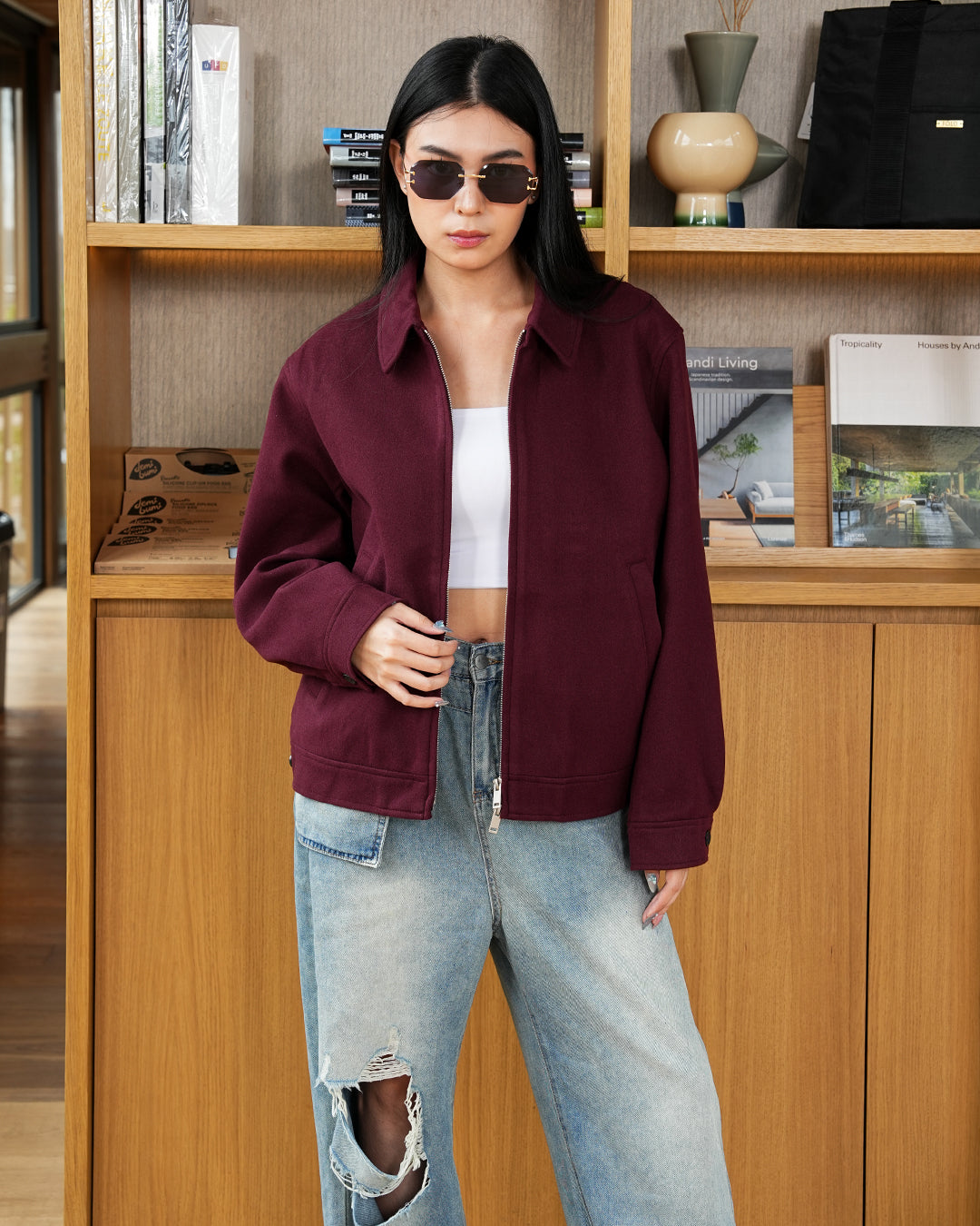 Wool Fiber Jacket SGNR - Maroon