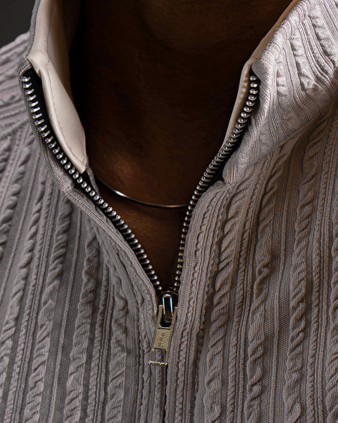 Pull Over Half Zip Knit - Ash Violet