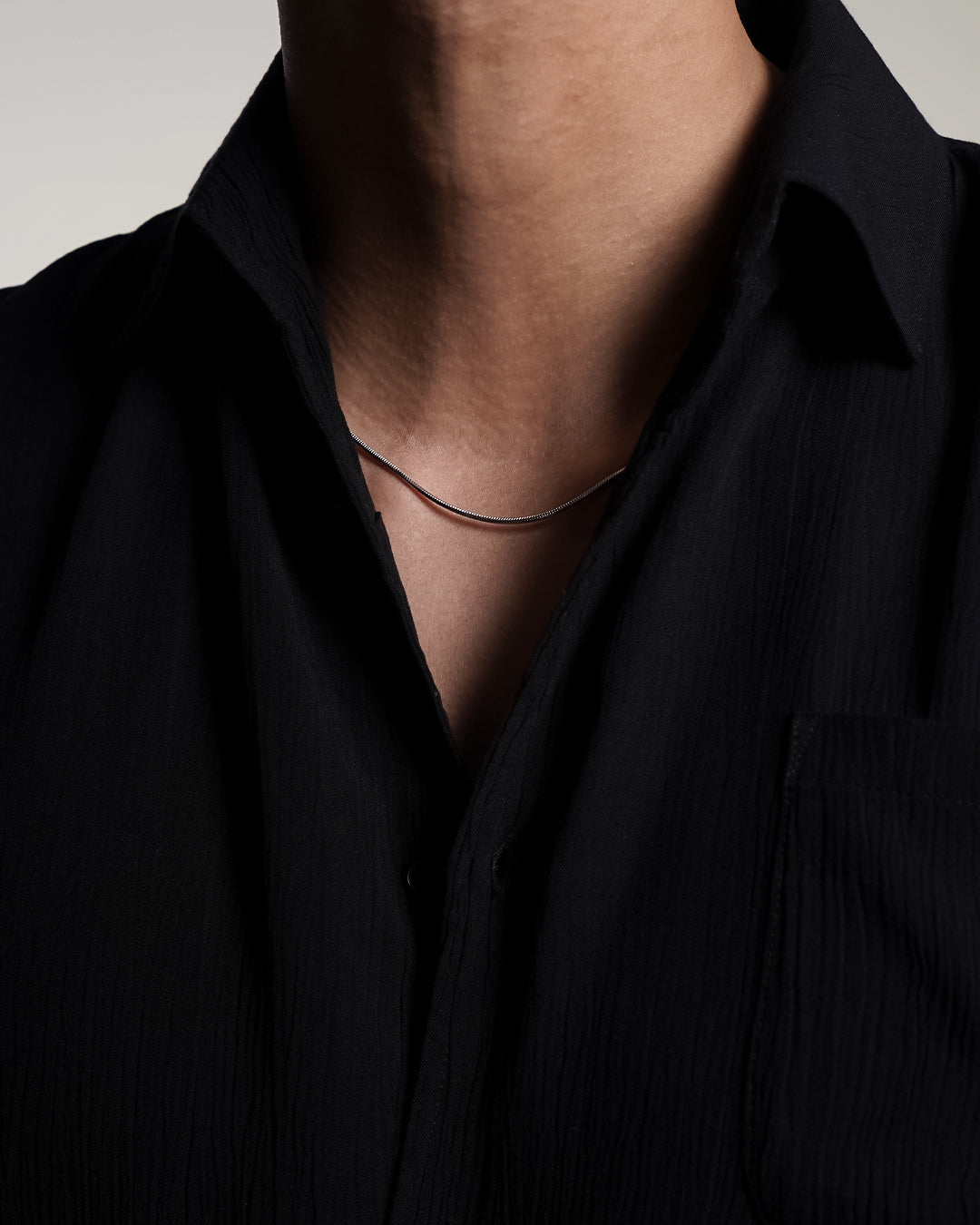 Crinkle Rayon Shirt - Black