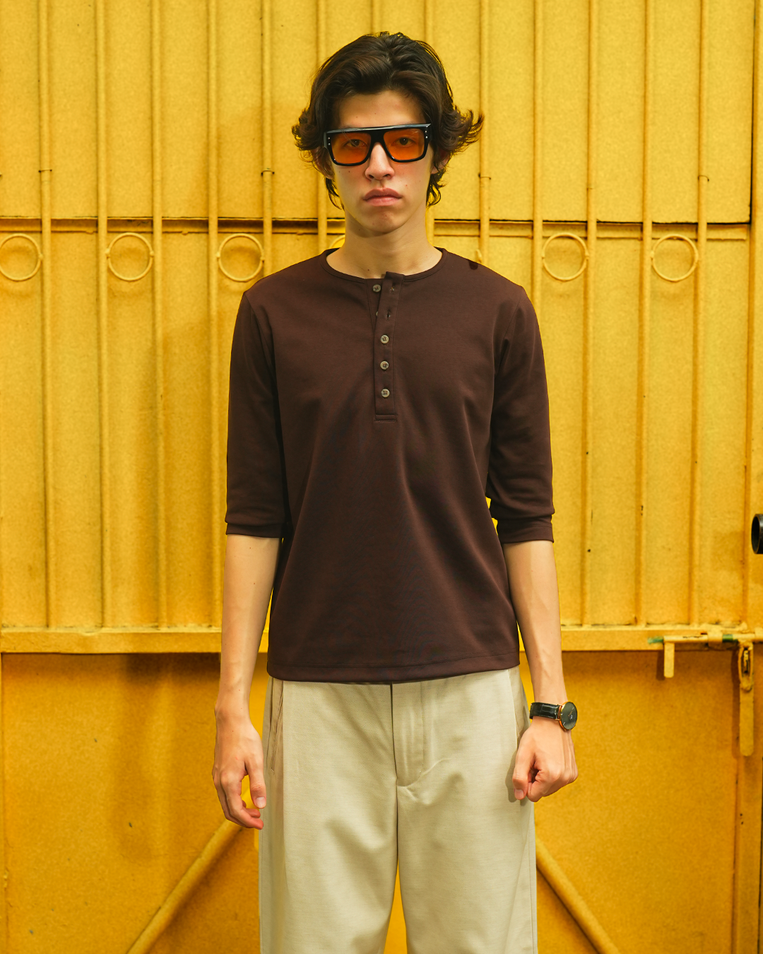 Henley Shirt BreezeWear 2.0 - 3/4 Sleeve - Brown