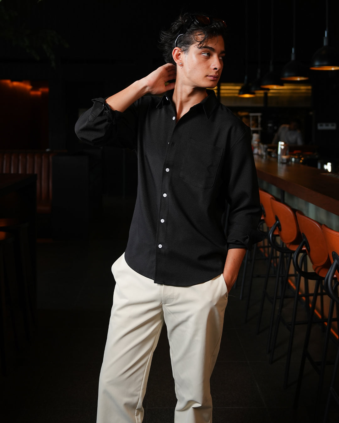 Twill Texture Shirt - Black