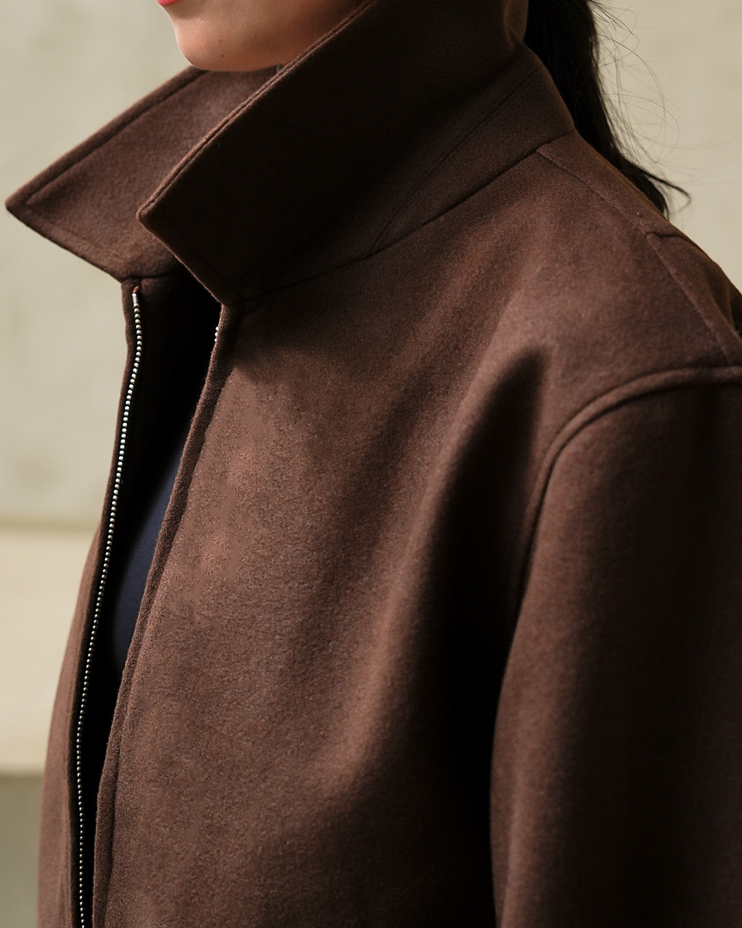Wool Fiber Jacket - Coffee