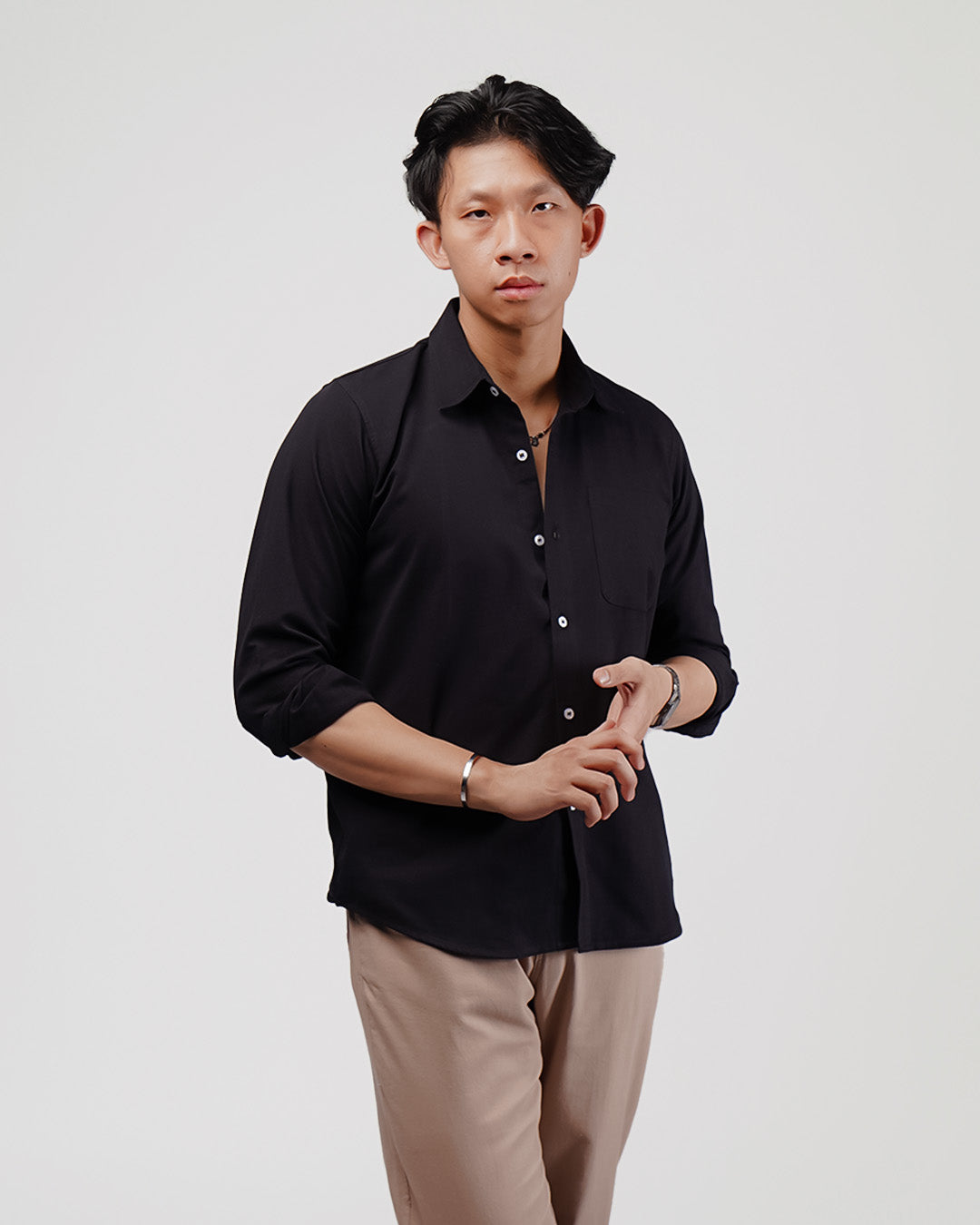 HOMME Linen Shirt - Black