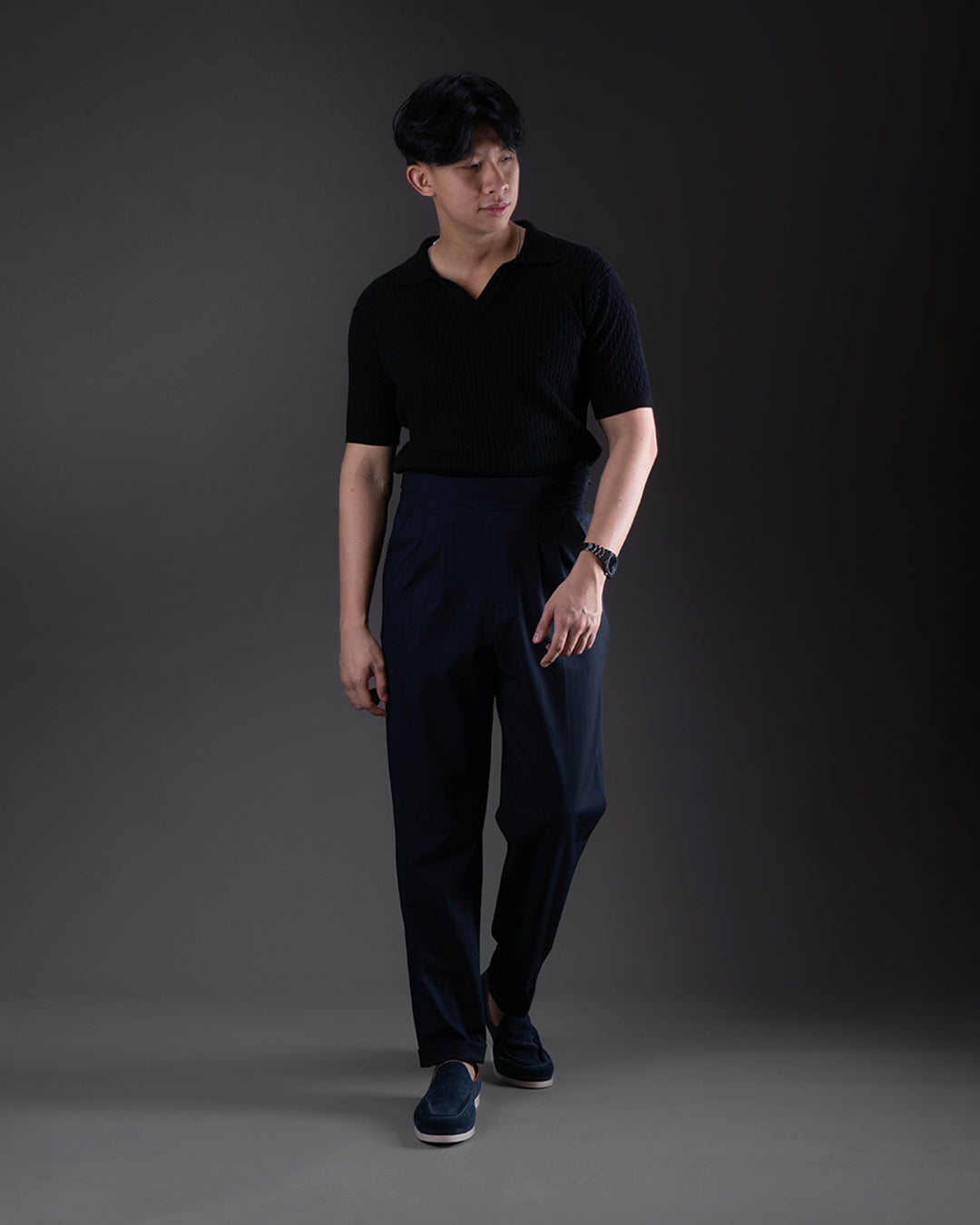 Gurkha Stripe Pants - Navy