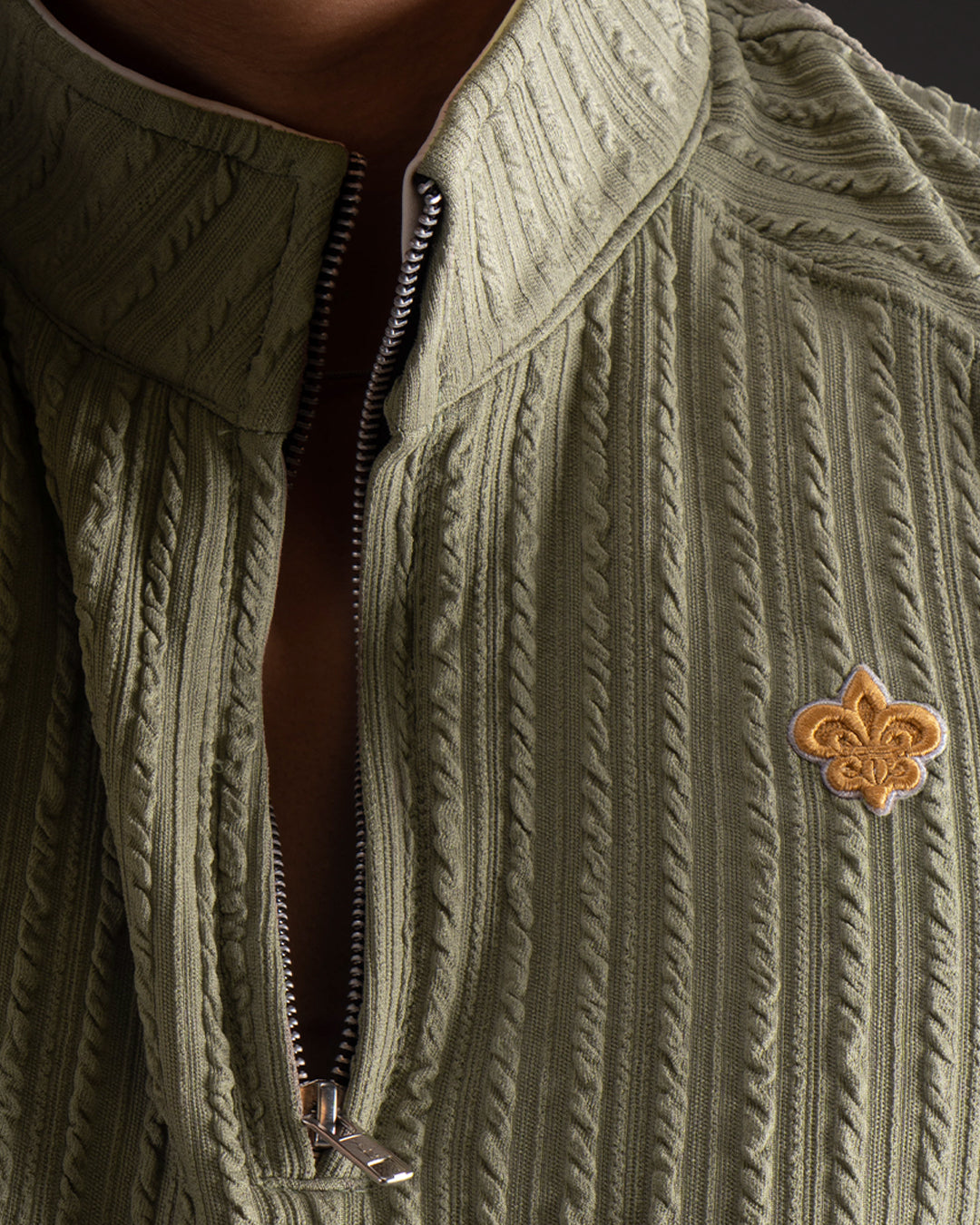 Pull Over Half Zip Knit - Matcha