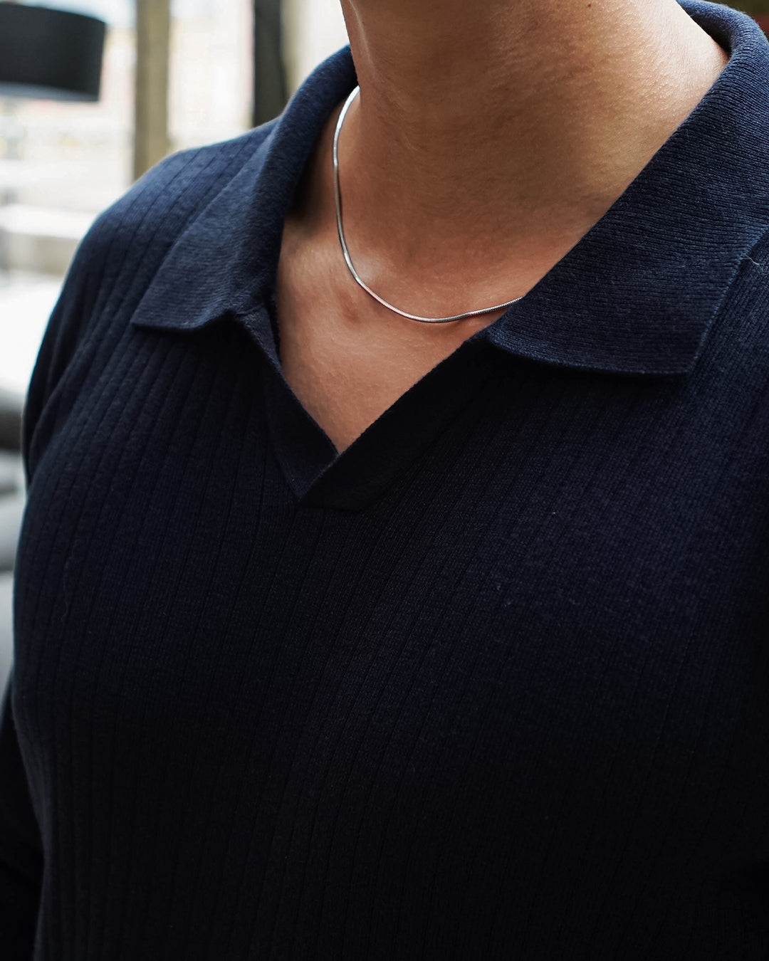 Polo Knitwear Ribbed Longsleeve - Navy