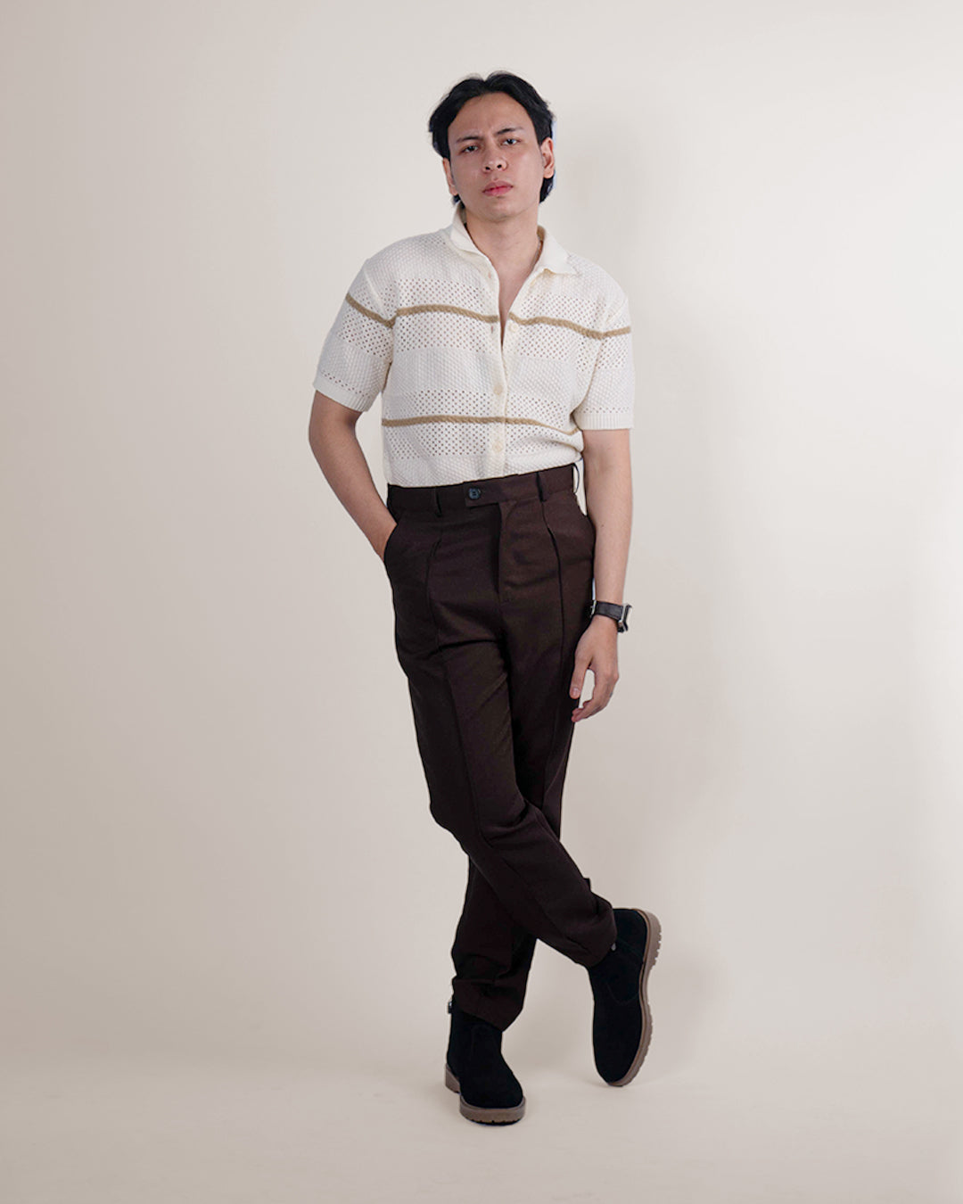 Trouser Stripe Pants - Coffee