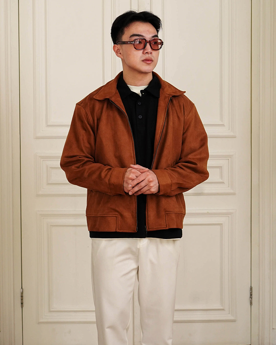 Downtown City Suede Jacket - Camel