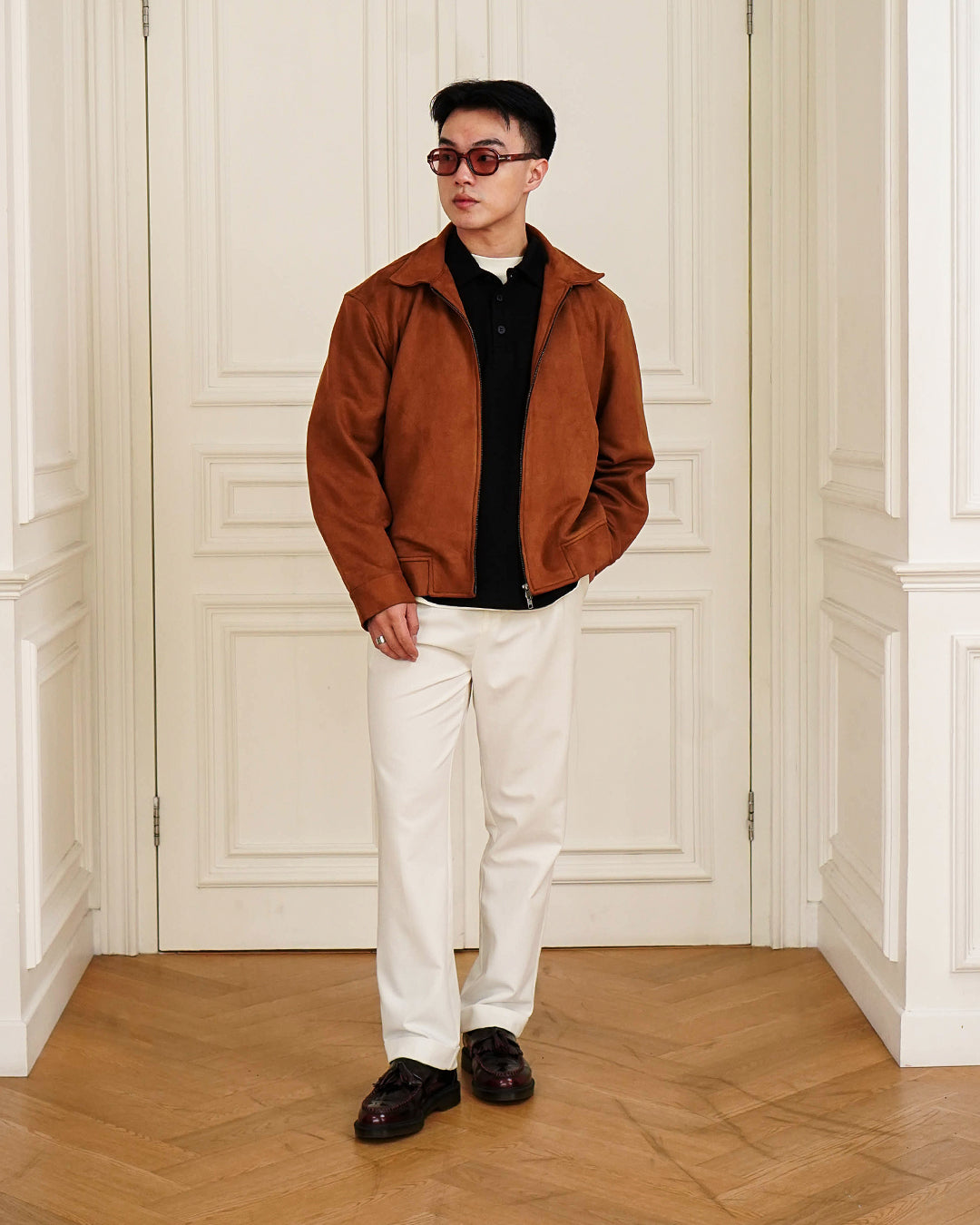Downtown City Suede Jacket - Camel