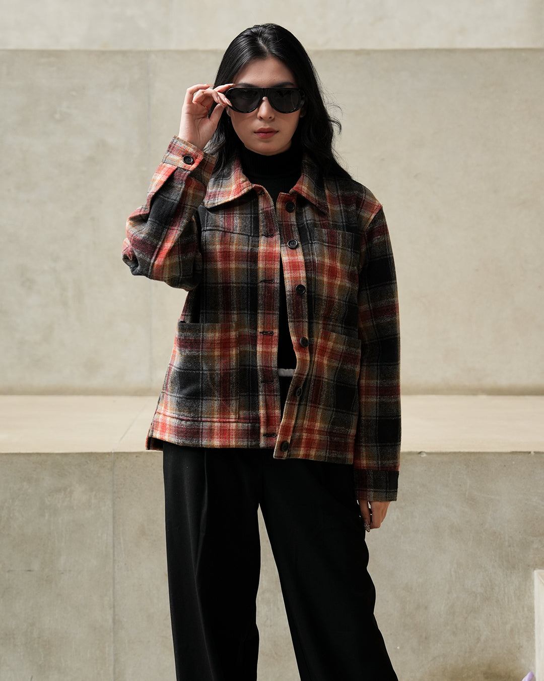 Overshirt Flannel Jacket Limited - Rust Black