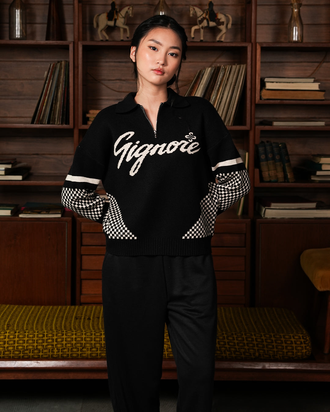 Race Knitwear Half Zip SIGNORE - Black