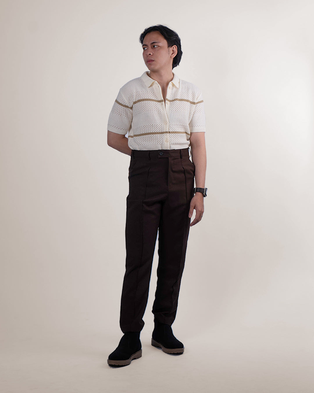 Trouser Stripe Pants - Coffee