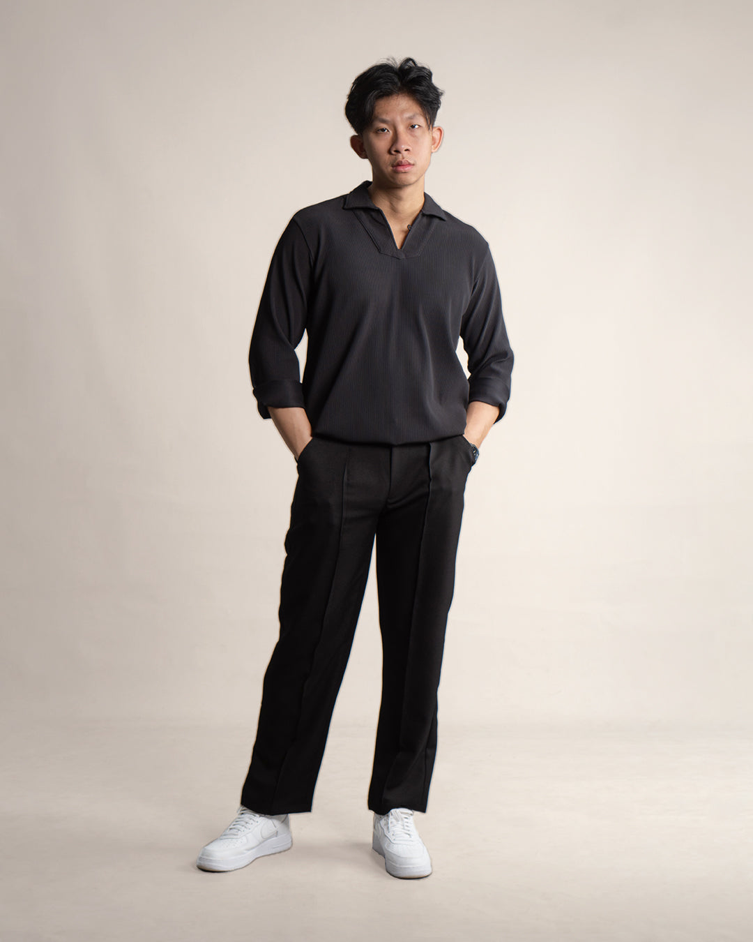 Trouser Stripe Pants - Black