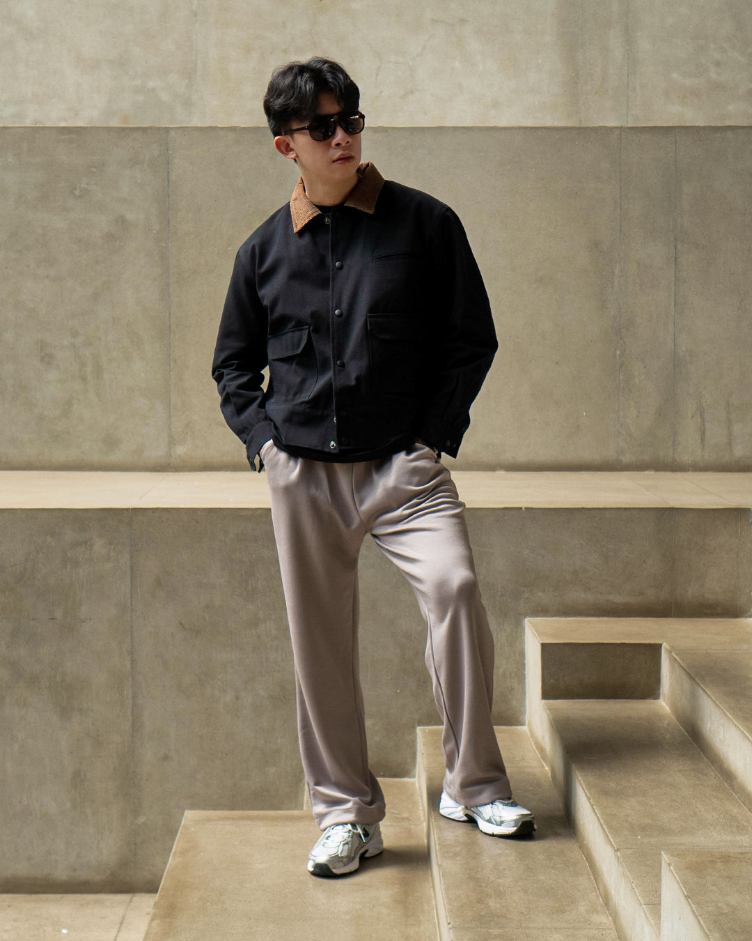 Marsotto Work Canvas Jacket - Black Camel