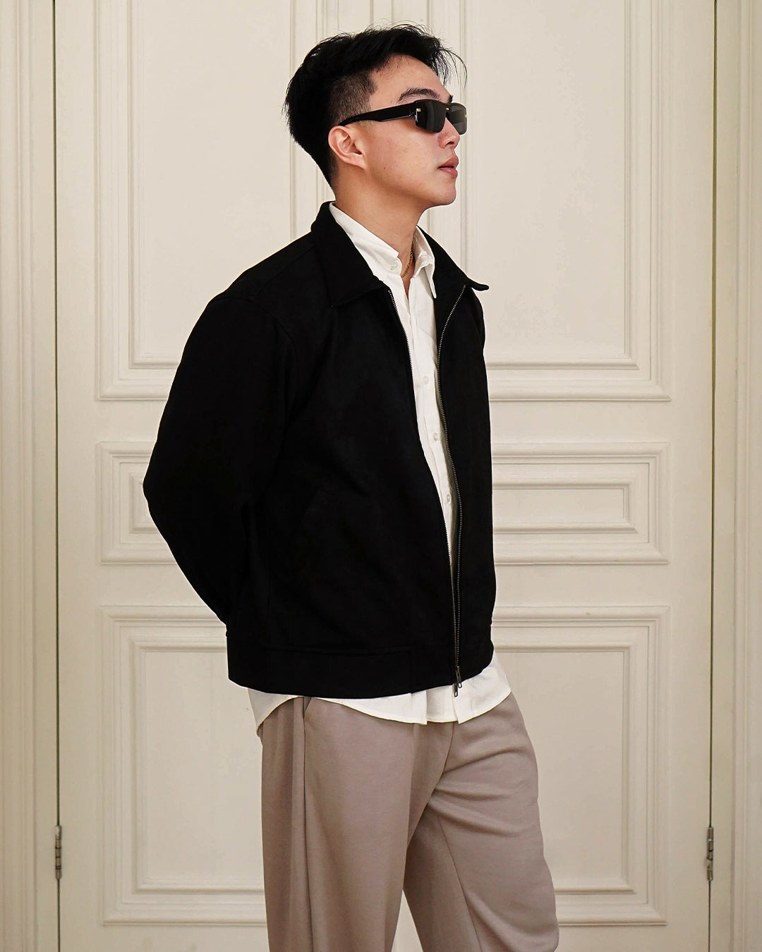 Downtown City Suede Jacket - Black