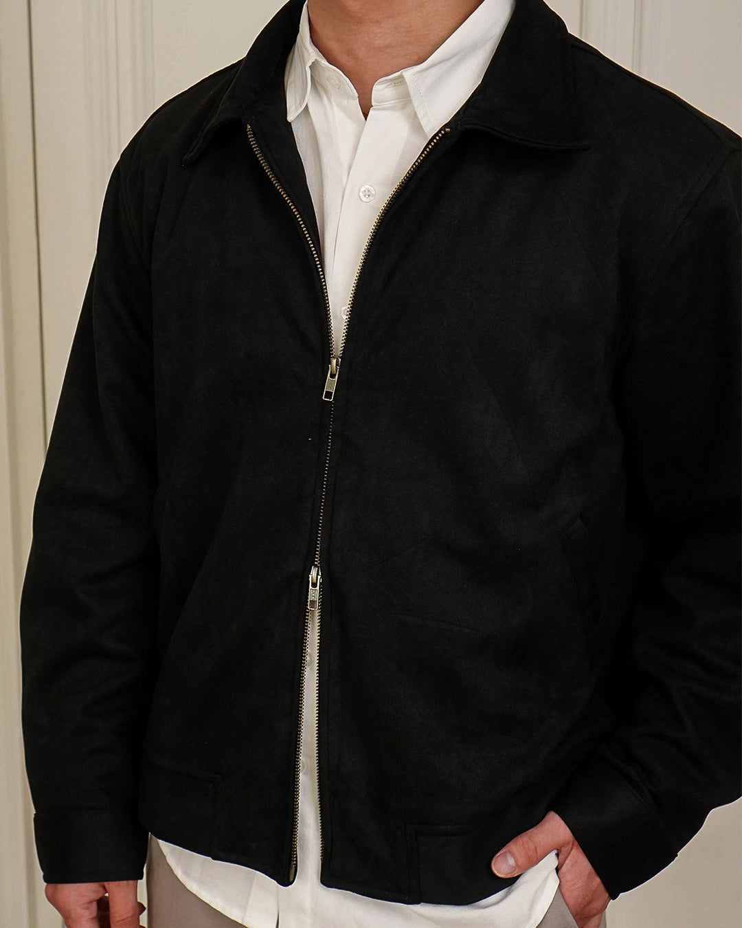 Downtown City Suede Jacket - Black