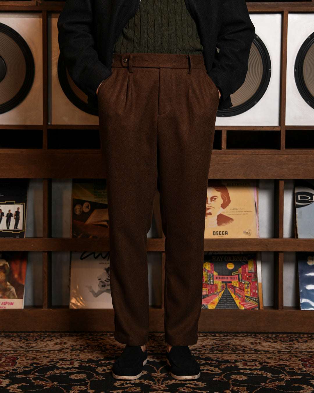 Wool Trouser Pants Sim Fit - Coffee