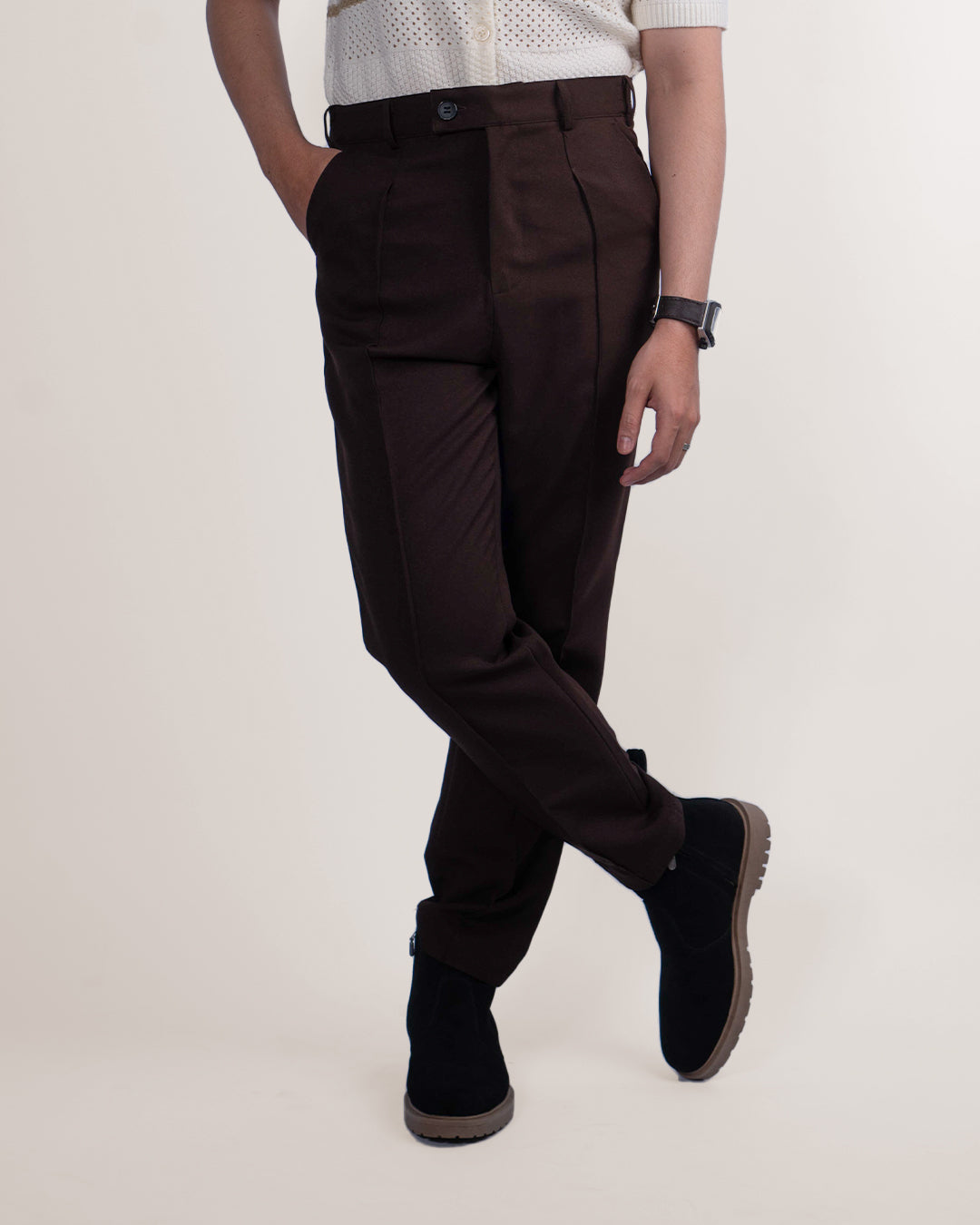 Trouser Stripe Pants - Coffee