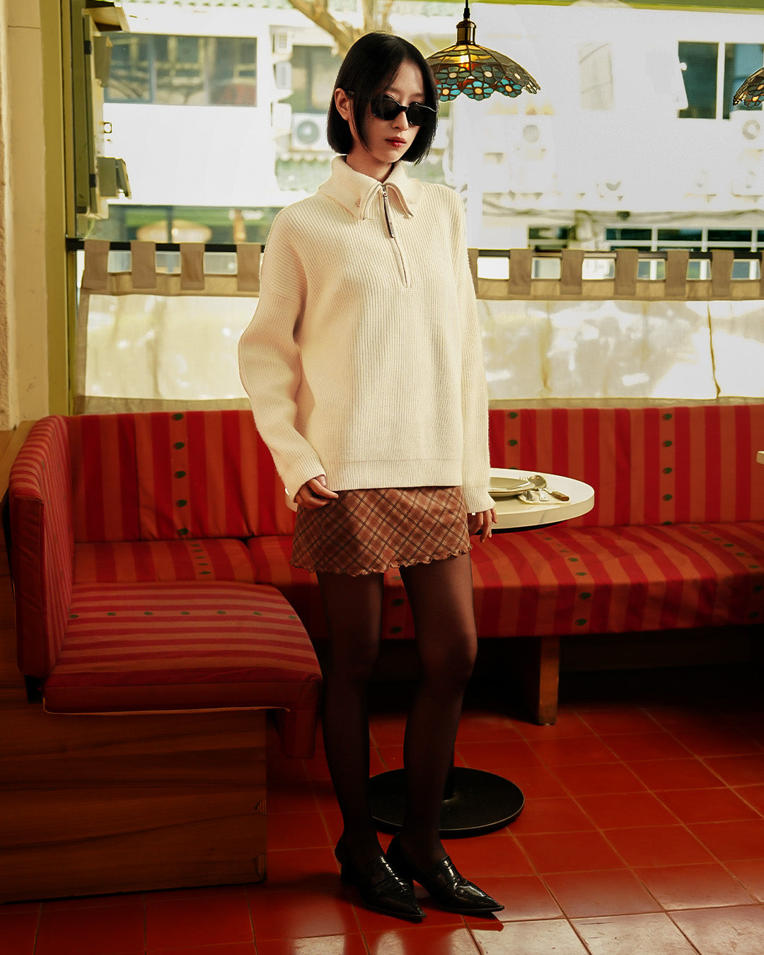Button Half Zip Knits