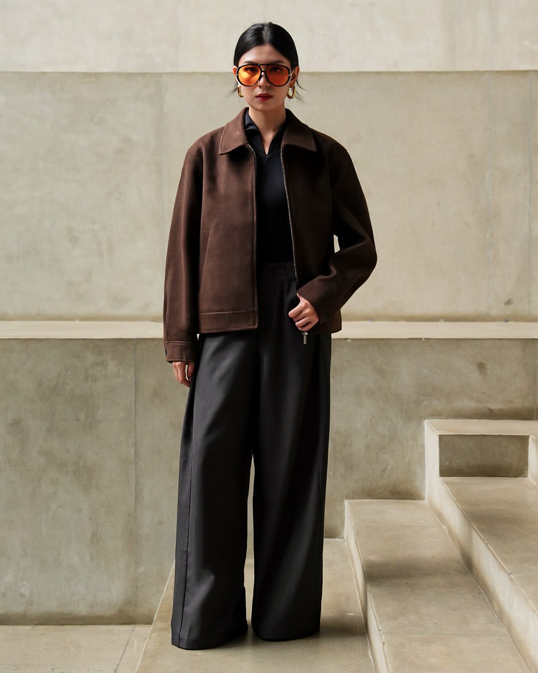 Wool Fiber Jacket - Coffee
