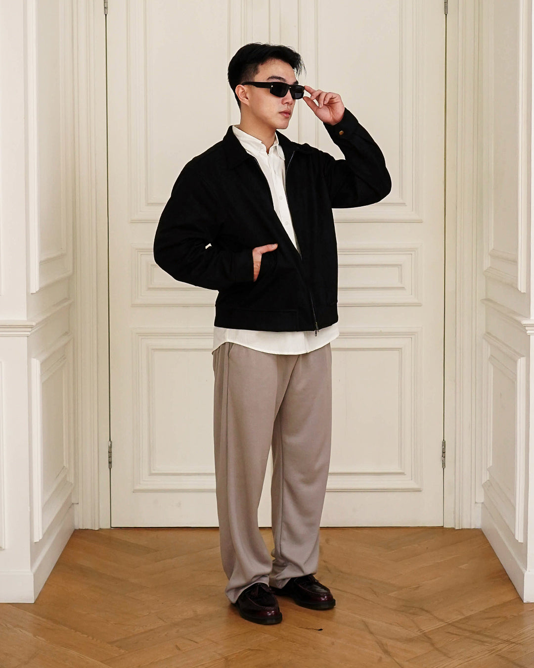 Downtown City Suede Jacket - Black