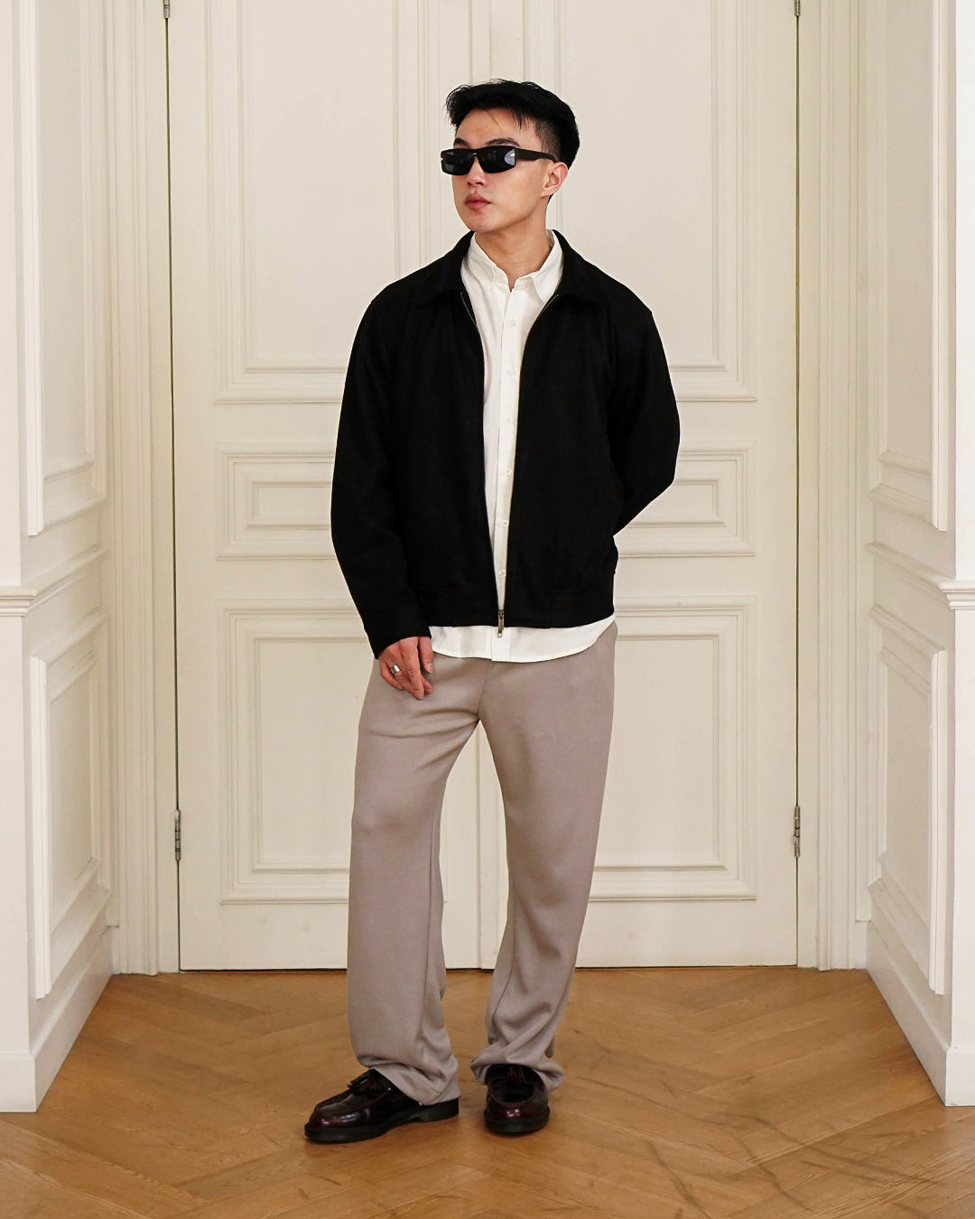 Downtown City Suede Jacket - Black