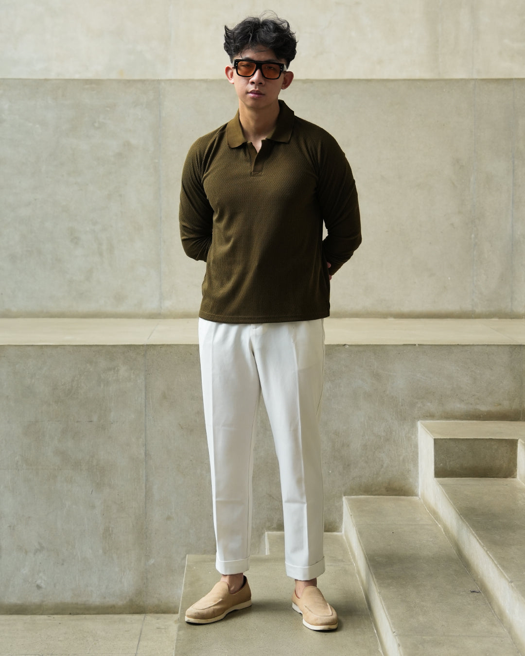 Ribs Polo Textured - Army