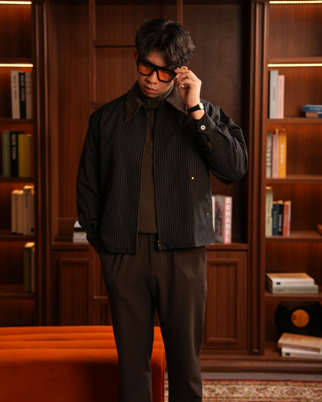 Stripes Jacket Mix Corduroy - Black