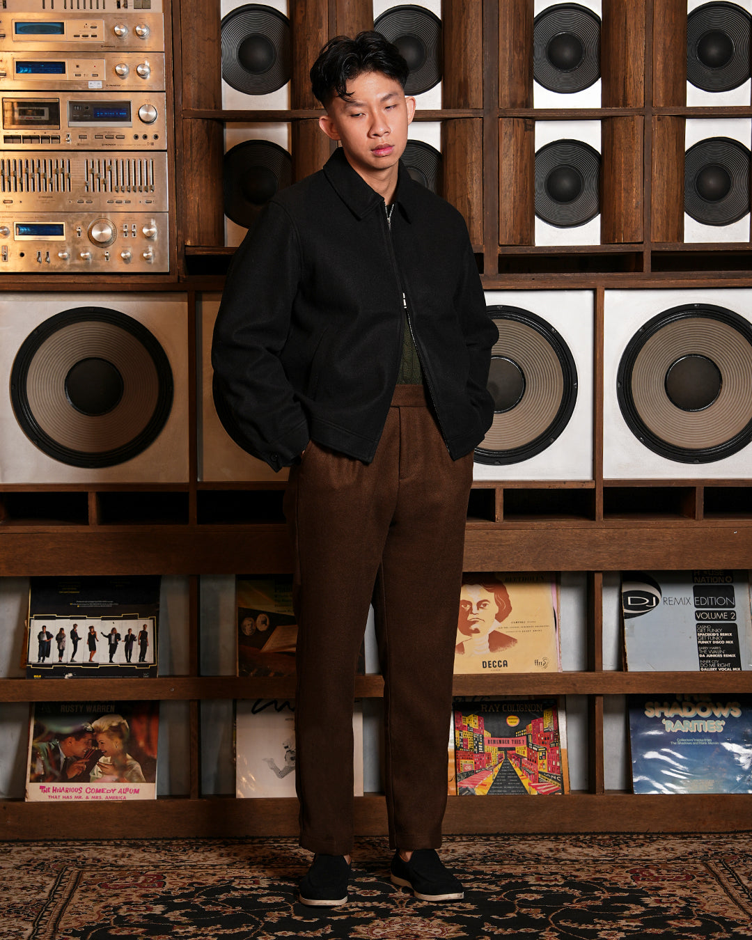 Wool Trouser Pants Sim Fit - Coffee