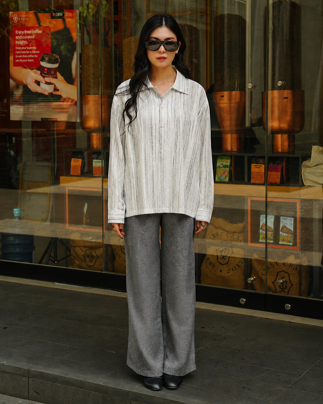 Pintuck Abstract Shirt