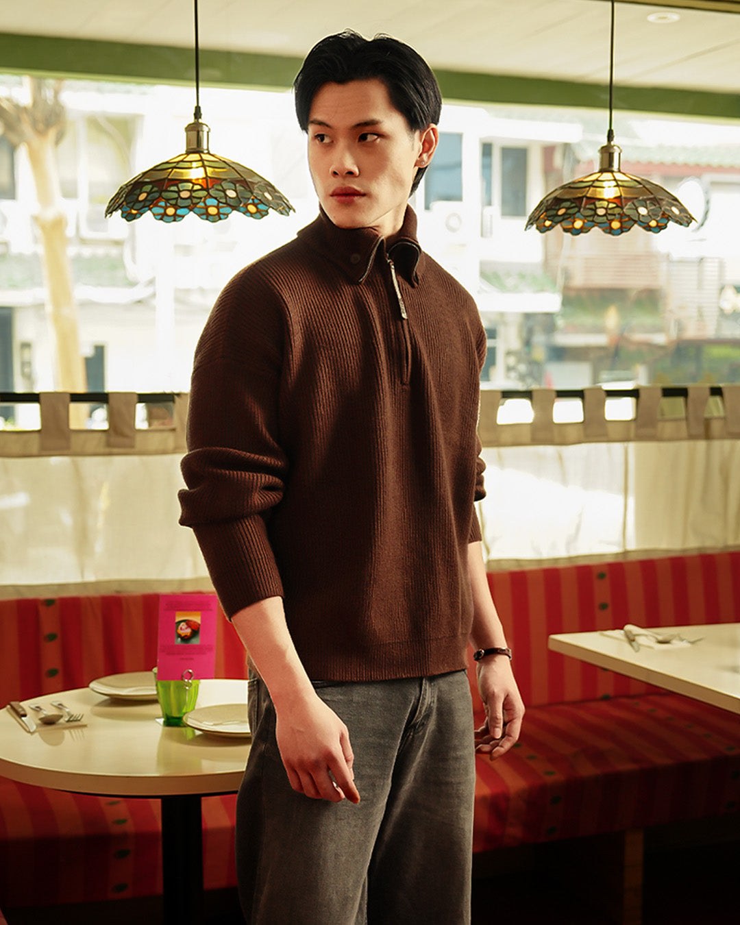 Button Half Zip Knits