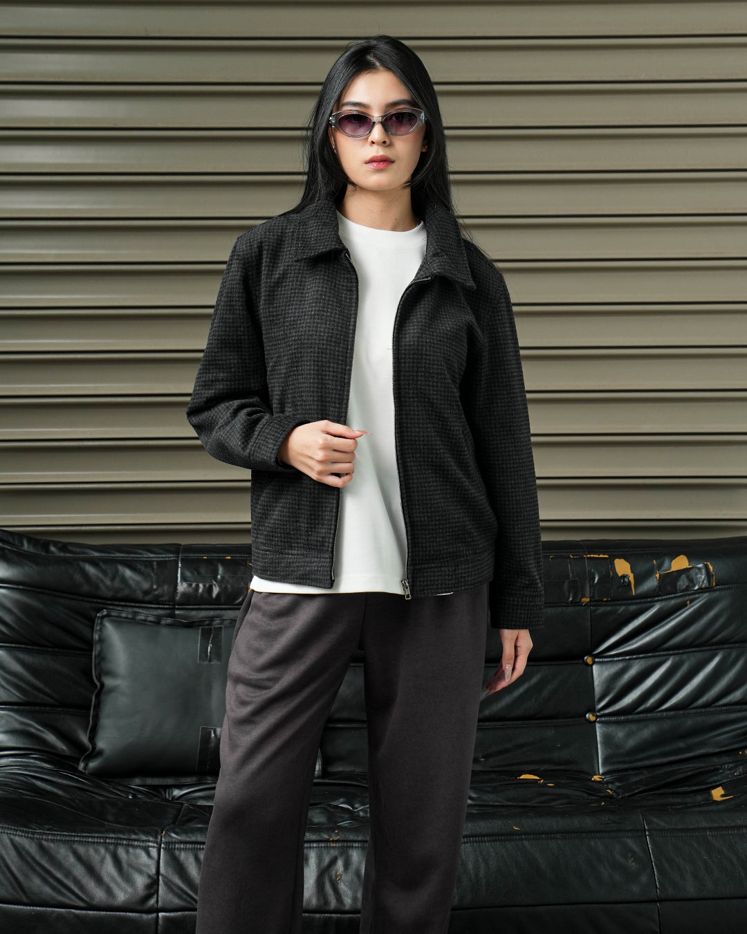 Woolaken Flannel Work Jacket - Noir Black