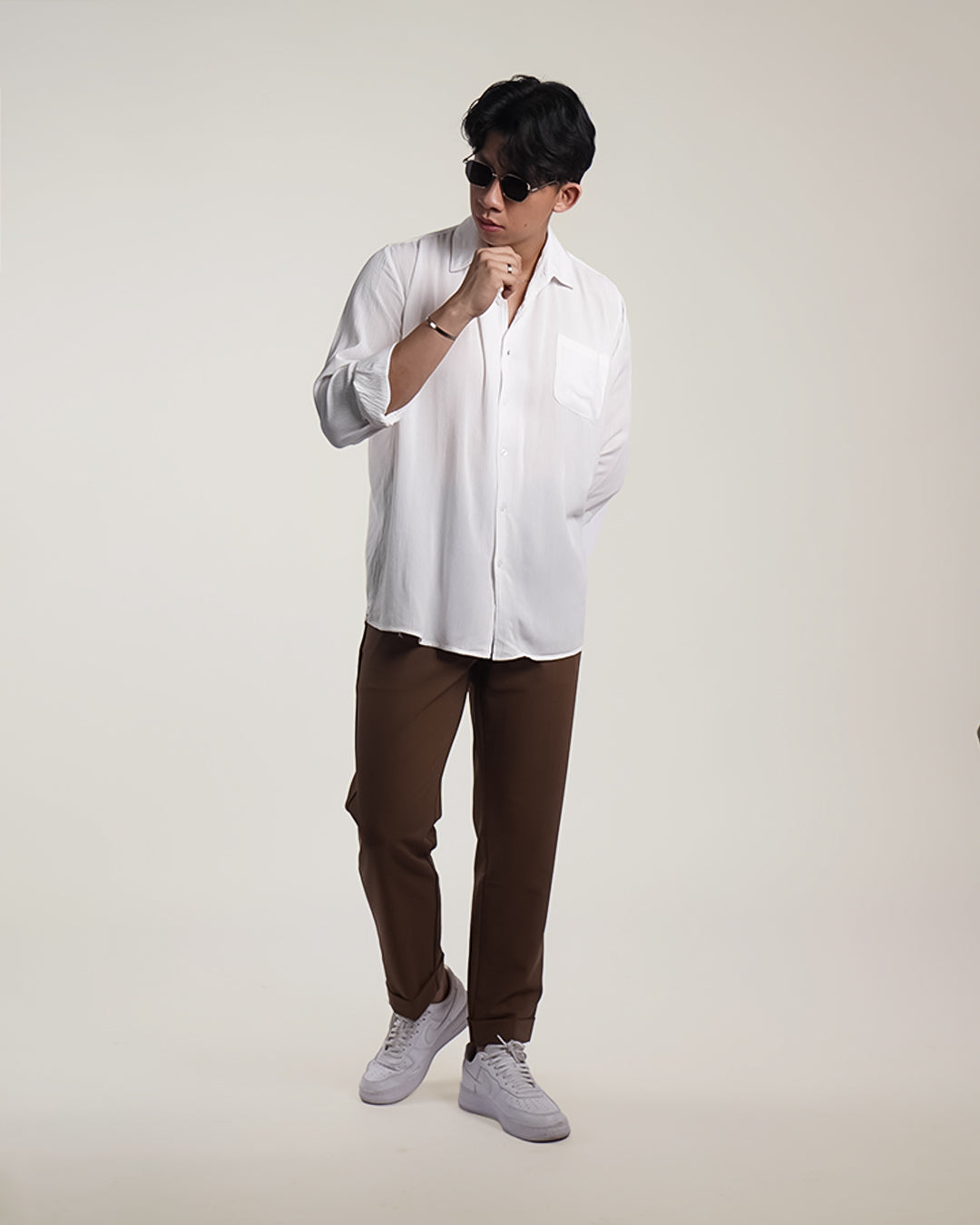 Crinkle Rayon Shirt - Offwhite