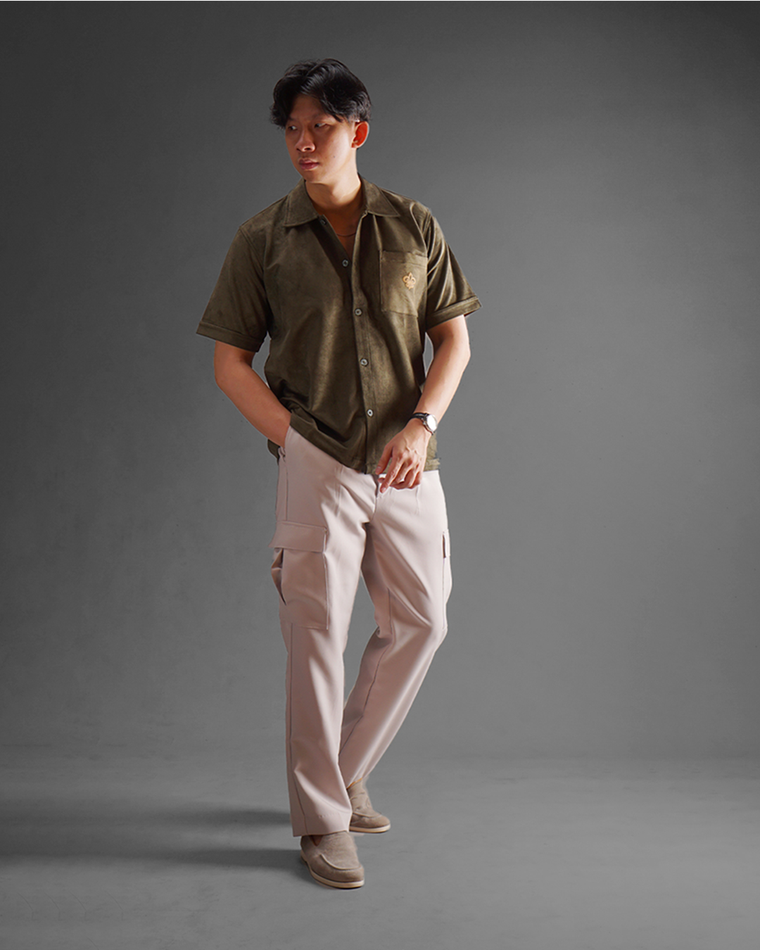 Suede Work Shirt - Dark Green