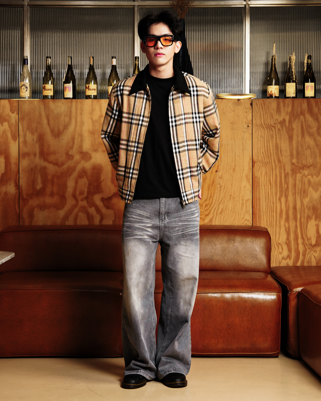 Milano Pleat Jacket - Vintage Camel Plaid