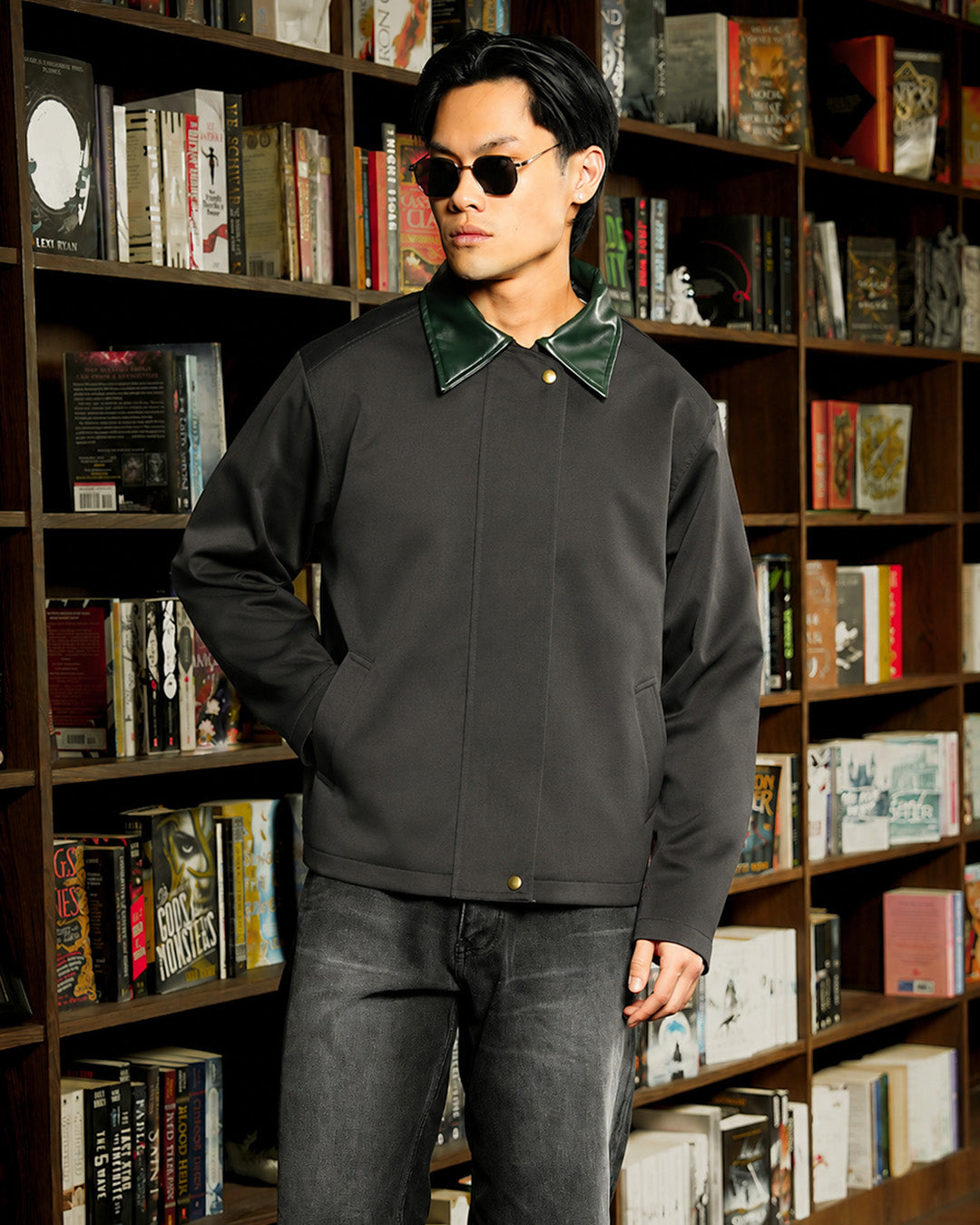 Work Jacket Accent Collar - Dark Gray