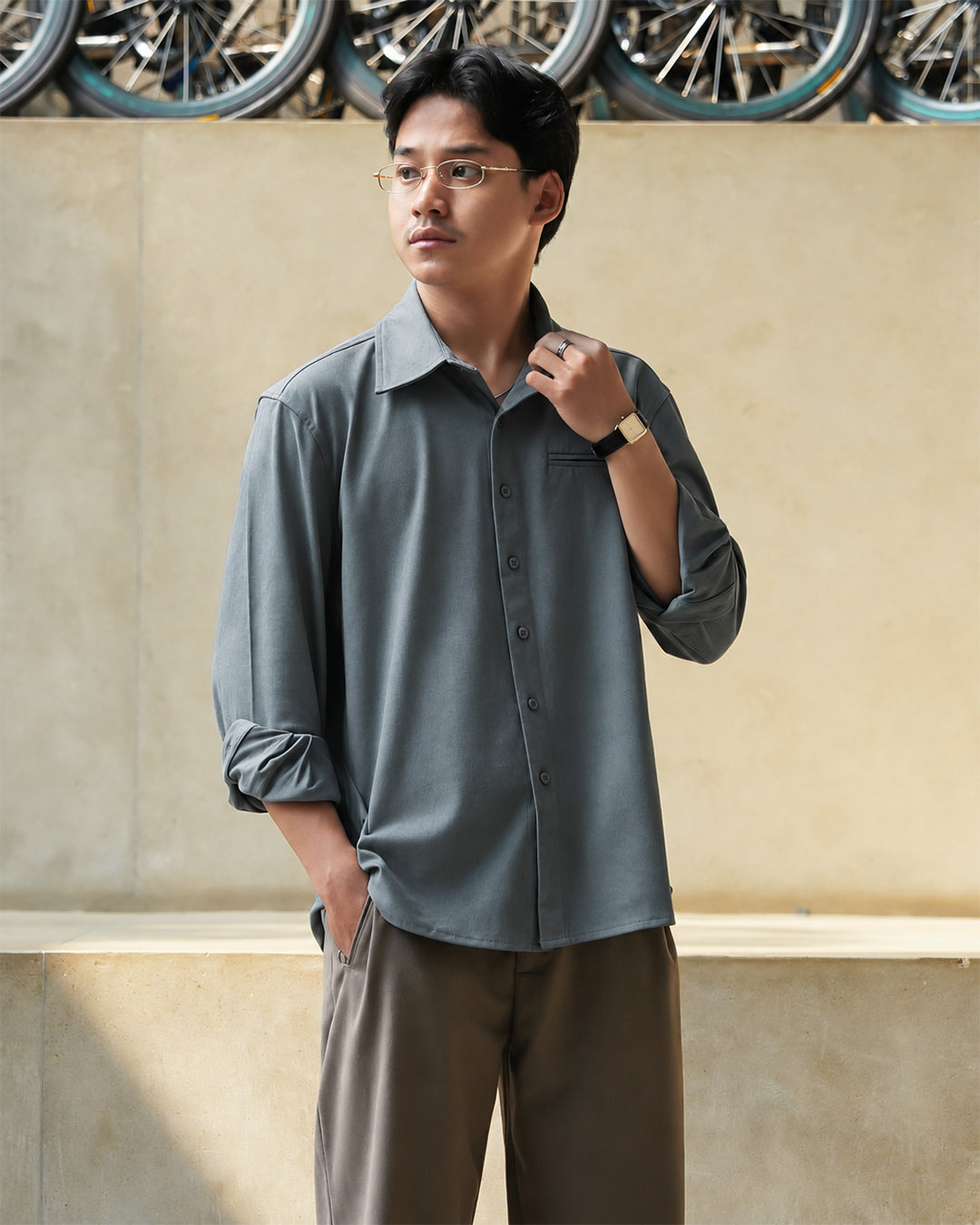 Valeno Shirt Suede Fabric