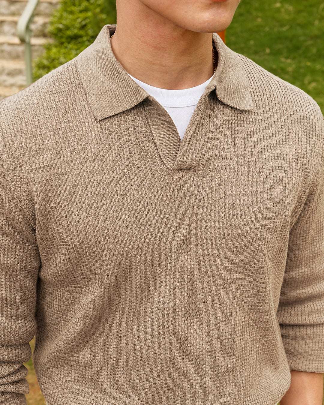 Essential Polo Knitwear - Beige