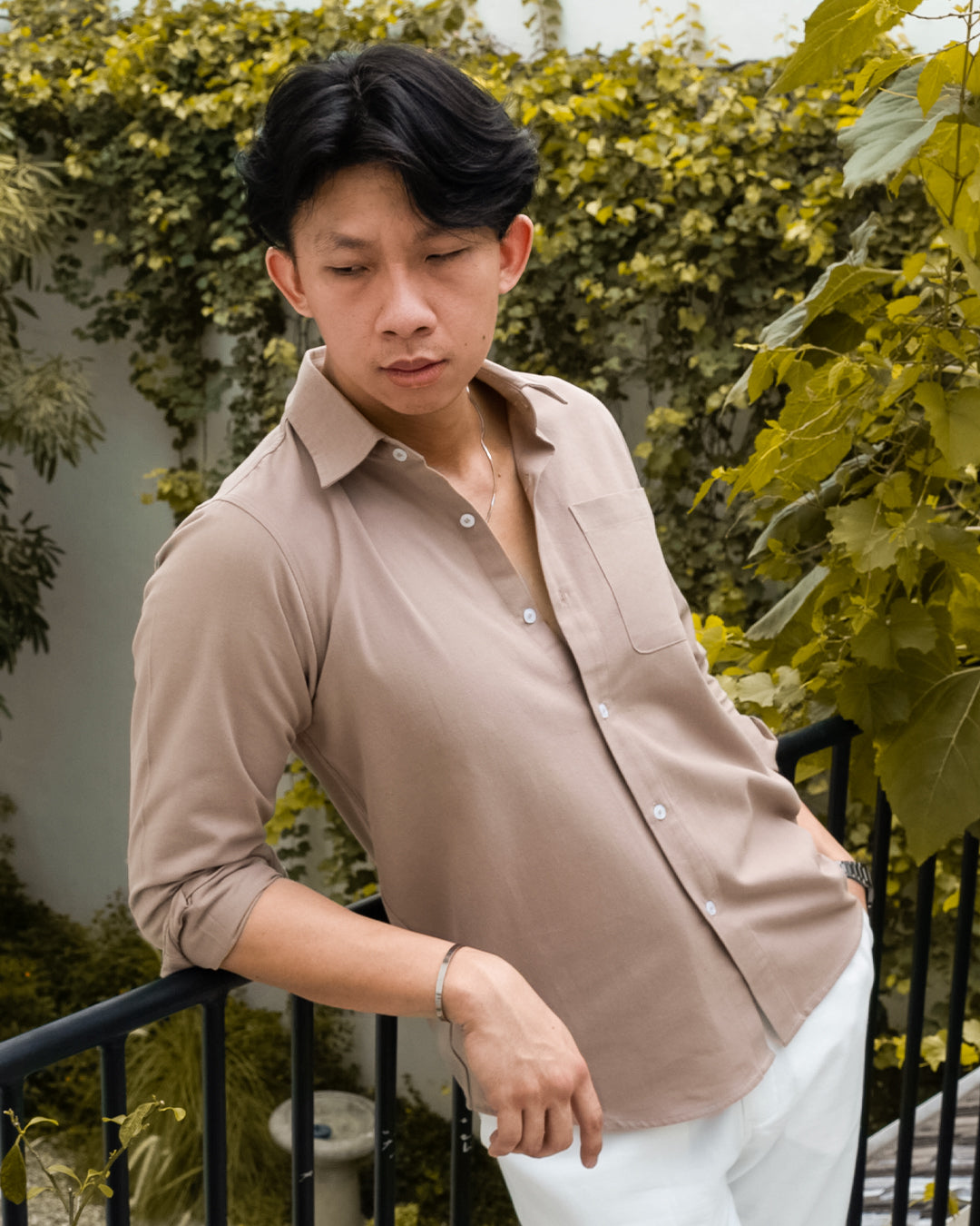 HOMME Linen Shirt - Mocca
