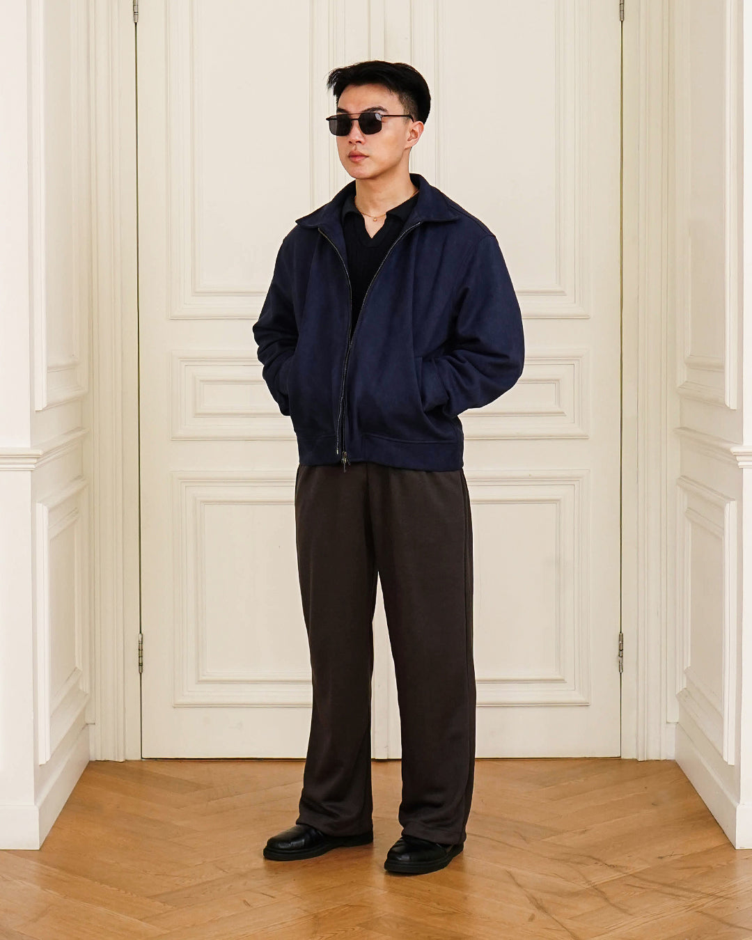 Downtown City Suede Jacket - Navy