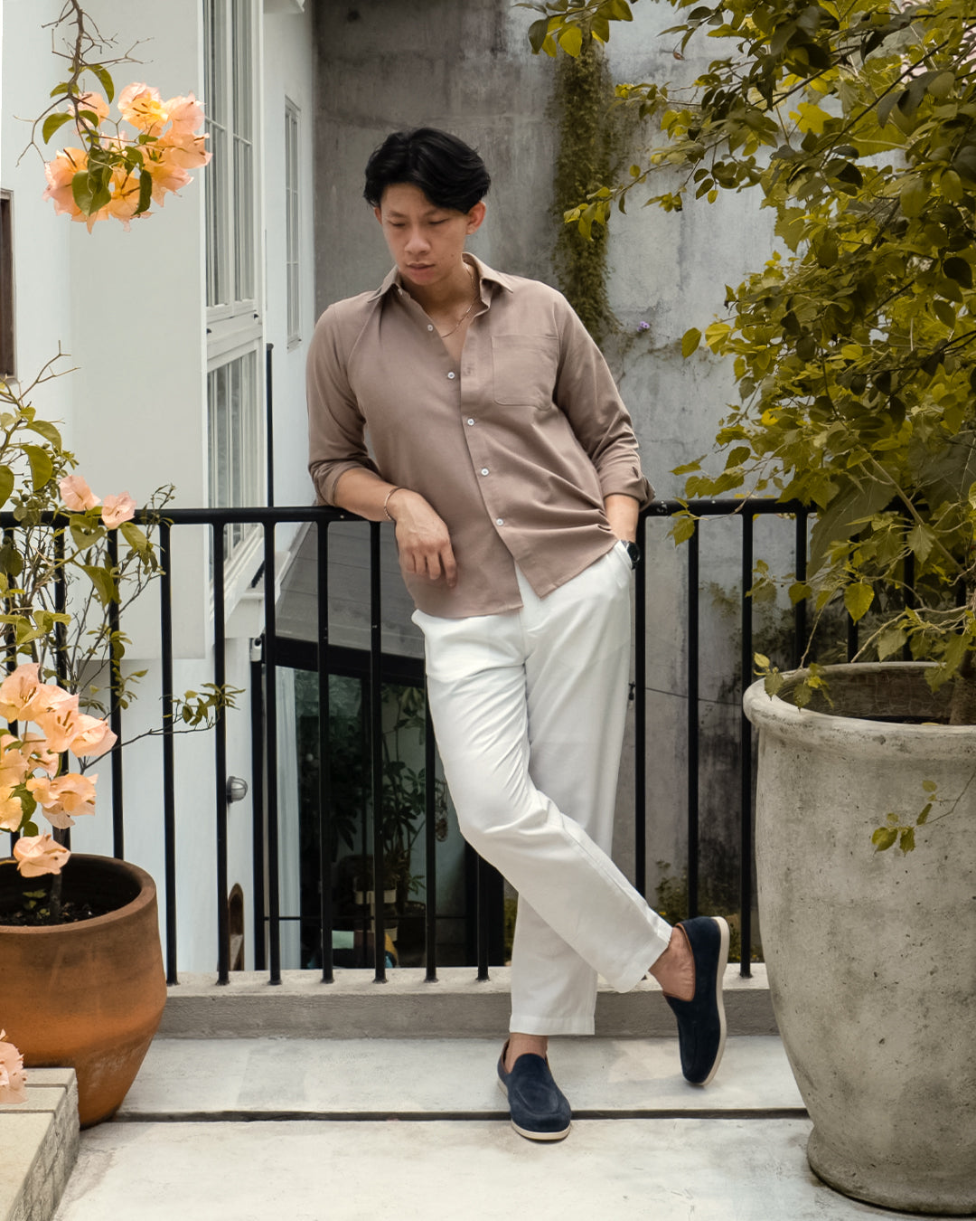 HOMME Linen Shirt - Mocca