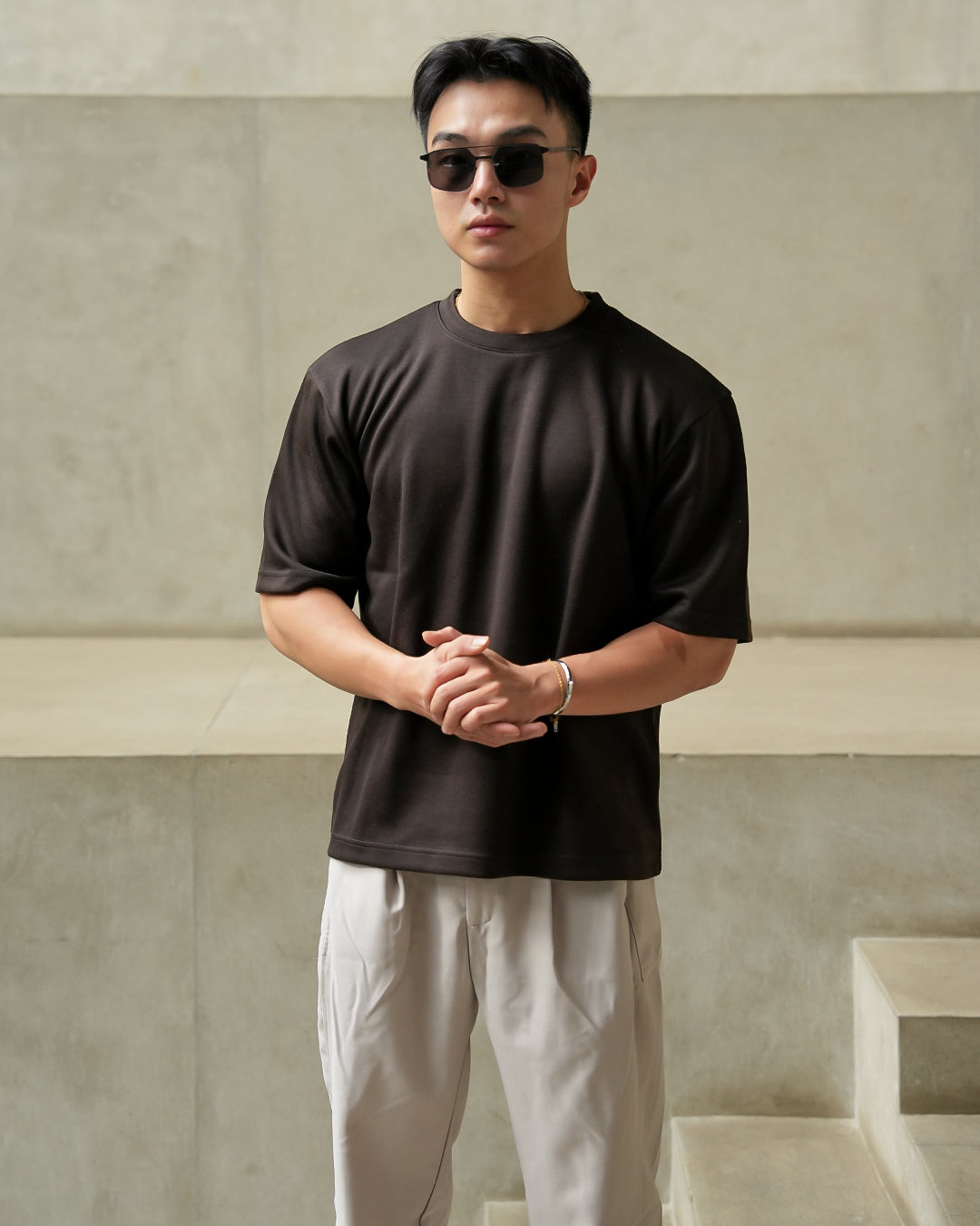 Oversize Tee Shirt Heavyweight BreezeWear - Dark Brown