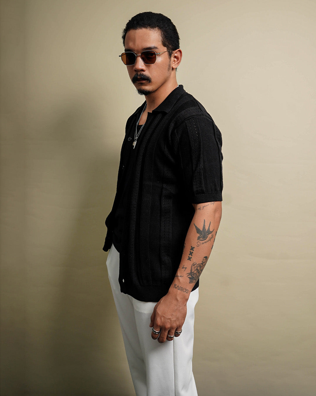 Lexington Knitwear Short Shirt Sleeve - Black