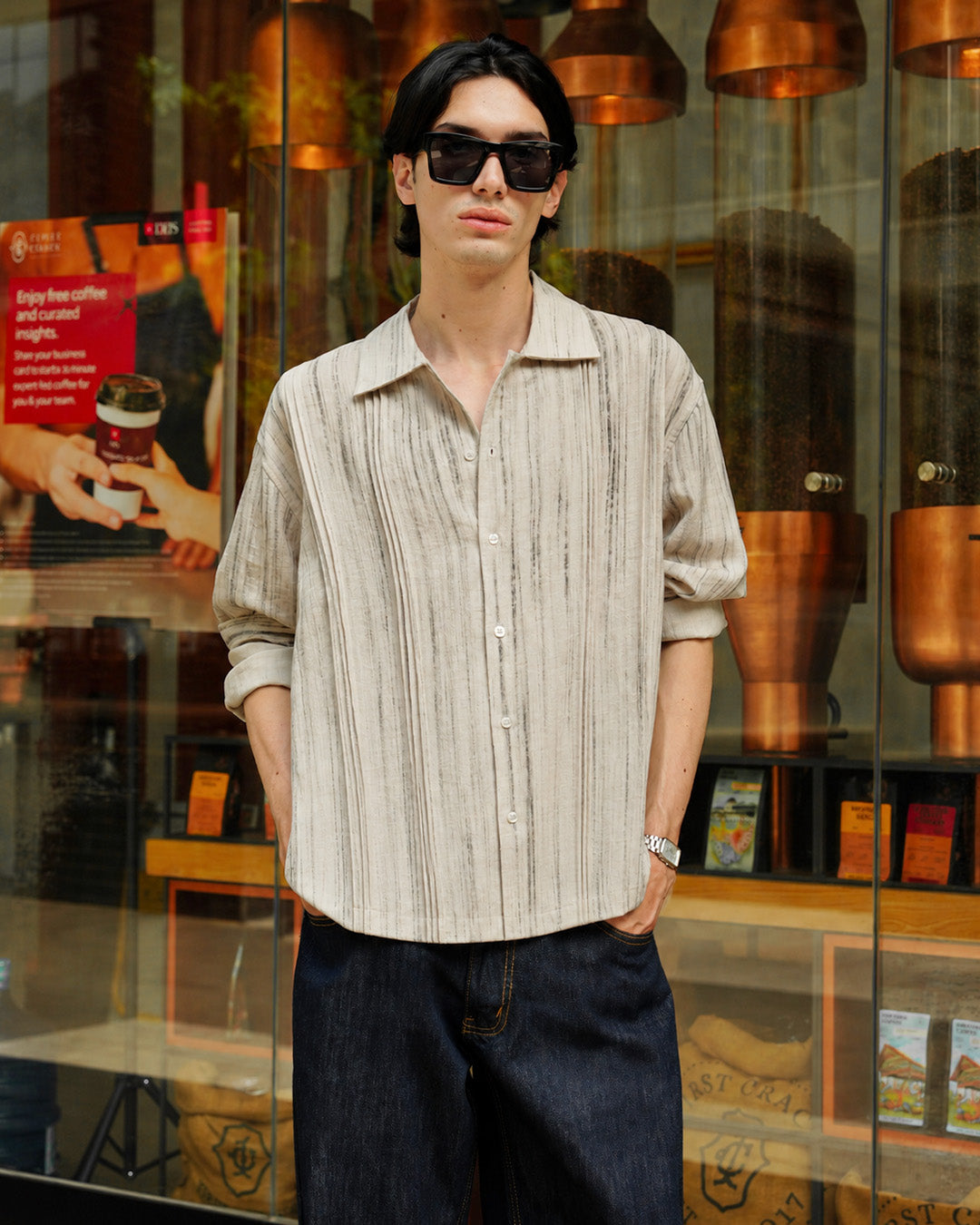 Pintuck Abstract Shirt