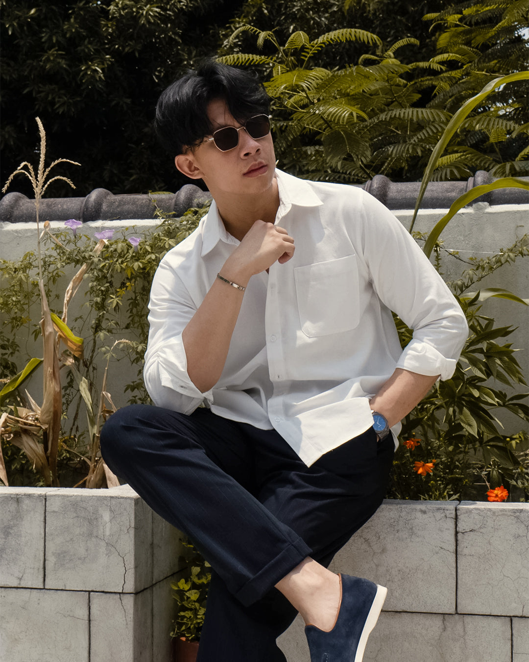 HOMME Linen Shirt - White